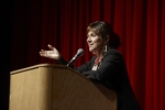 Photo of author Cristina Garcia at "A Handbook to Luck" in 2009 at Black Mountain Institute. by Black Mountain Institute