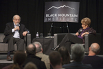 Photo of E.L. Doctorow (left), and Carol C. Harter (right) at "Homer and Langley" in 2009 at Black Mountain Institute. by Black Mountain Institute