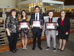 2016 Calvert Award Winners (left to right): Dean Patty Iannuzzi, Alexxis Rodriguez, Daniel Waqar, Ryan Francis, Provost Diane Chase by University of Nevada, Las Vegas